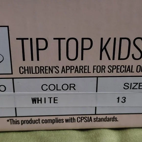 Girls Fancy White Dress Shoes with rhinestone bling - Picture 5 of 5